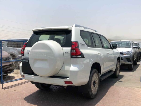 Toyota Prado TXL Full Option 2022 4.0P White Right Back Profile